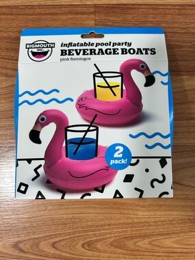 BigMouth Inflatable Pink Flamingo Beverage Boat - 2 Pack